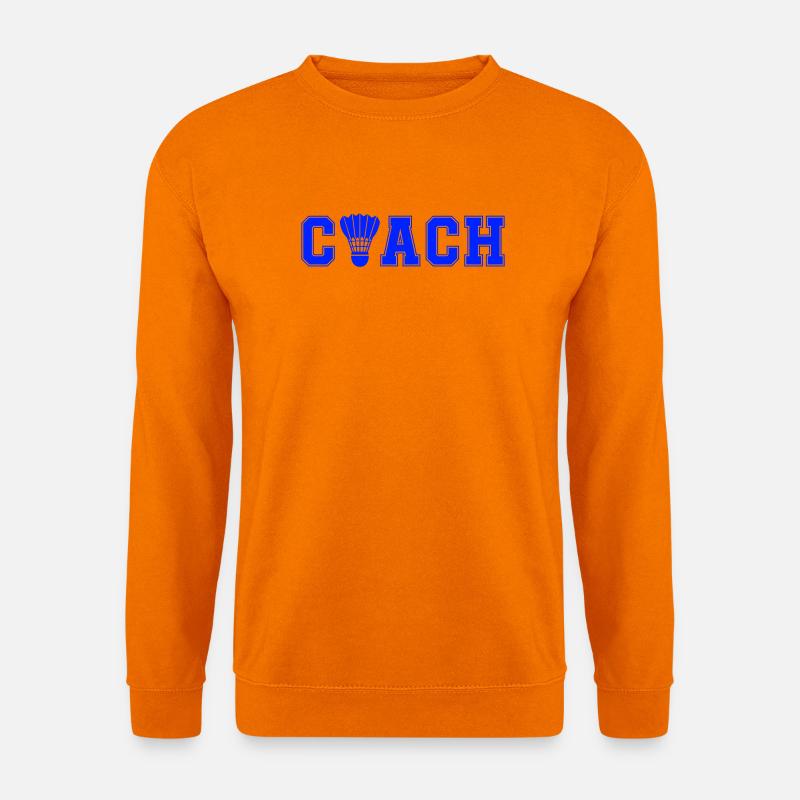 Coach Badminton Emblem - Unisex Pullover - Orange