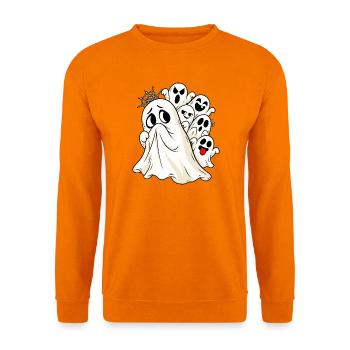 Ängstlicher Geist Halloween Gespenst Angsthase - Unisex Pullover - Orange - Vorne