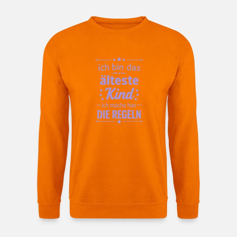 Lustiger Spruch mittleres Kind Familie - Unisex Pullover - Orange