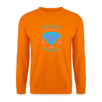 Diamant unter Druck Kraftmotiv - Unisex Pullover - Orange - Vorne
