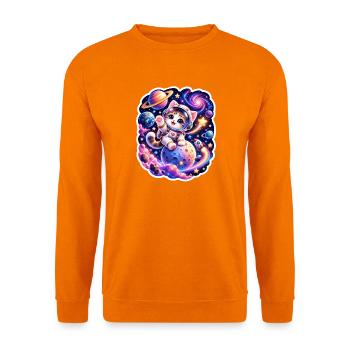Katzen-Astronaut im All - Unisex Pullover - Orange - Vorne
