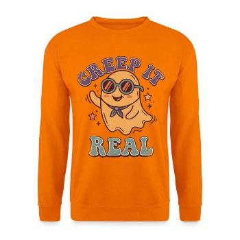 Retro Ghost Creep It Real Cool Halloween - Unisex Pullover - Orange - Vorne