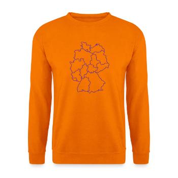 Karte Deutschlands mit Regionen - Unisex Pullover - Orange - Vorne