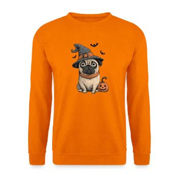 Mops Halloween - Unisex Pullover - Orange - Vorne