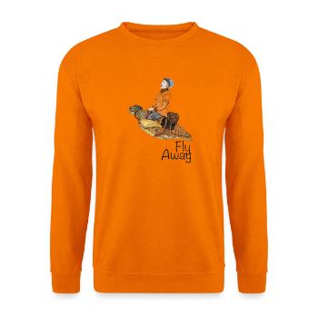 Fantasy Schildkröten Fly Away, Gute Laune Motiv - Unisex Pullover - Orange - Vorne