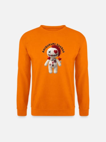 Amigurumi-Voodoo-Puppe mit Herz - Unisex Pullover - Orange