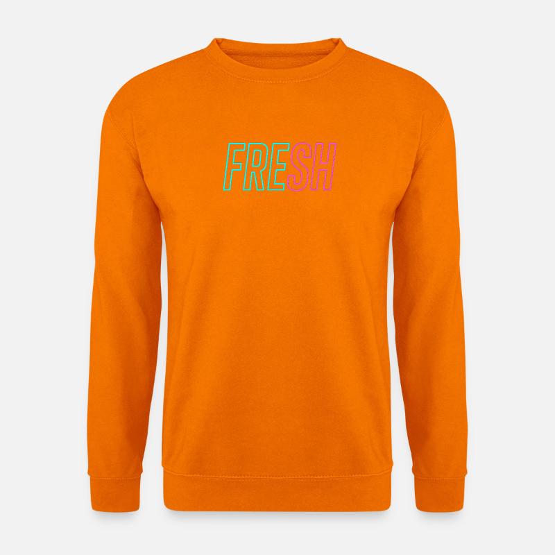 Neon FRESH Typografie Shirt - Unisex Pullover - Orange