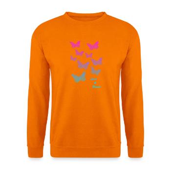 Schmetterlinge  Liebe Frieden - Unisex Pullover - Orange - Vorne