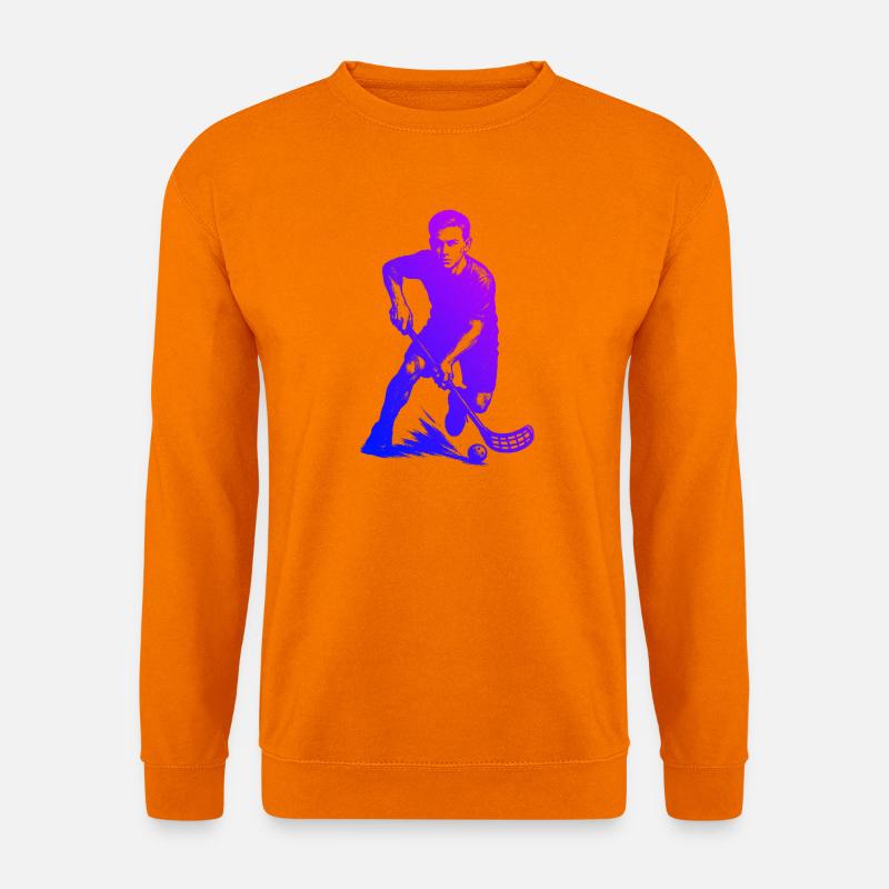 Floorball Fans aufgepasst schlichtes Statement - Unisex Pullover - Orange