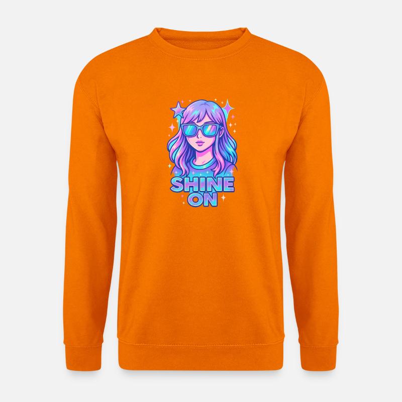 Kosmische Träumerin Mädchen Illustration - Unisex Pullover - Orange