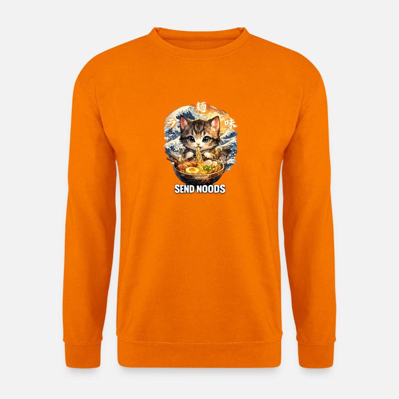 Katze Ramen Send Noods - Unisex Pullover - Orange