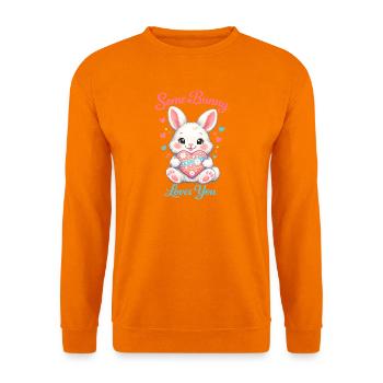 Osterhase in der Brusttasche - Unisex Pullover - Orange - Vorne
