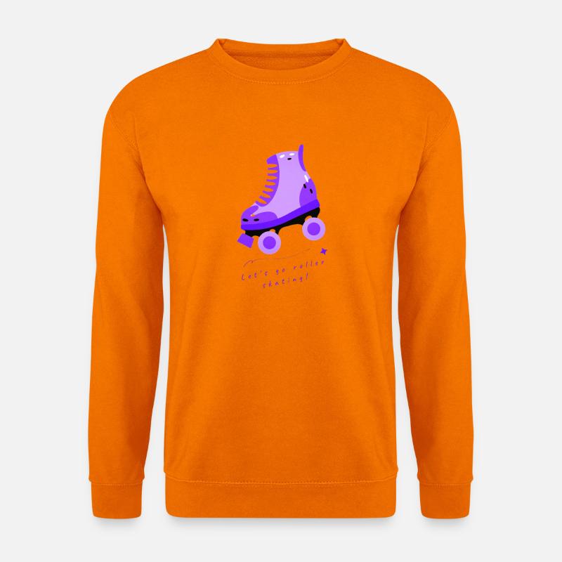 Ausdrucksstarkes lila Rollschuh-Design - Unisex Pullover - Orange