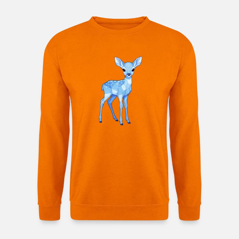 Geometrischer Blauer Hirsch - Unisex Pullover - Orange