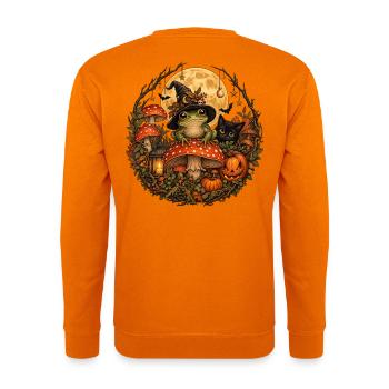 Magischer Hexenfrosch im Herbst - Unisex Pullover - Orange - Hinten