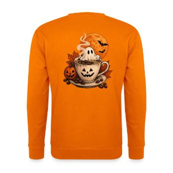 Halloween-Kaffee mit Spuk und Kürbiszauber - Unisex Pullover - Orange - Hinten