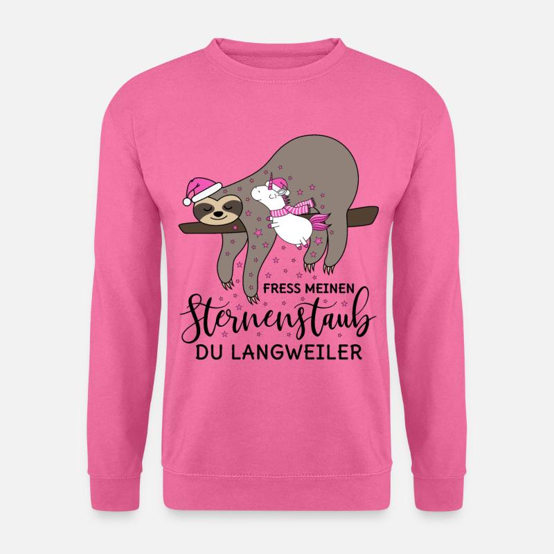 Faultier Einhorn Sternenstaub Weihnachten Winter - Unisex Pullover - Pink