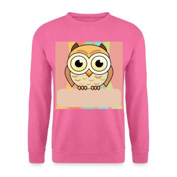 Name tag owl - Unisex Sweatshirt - pink - Front