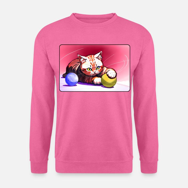 Rotgestreiftes Tigerkätzchen - Unisex Pullover - Pink