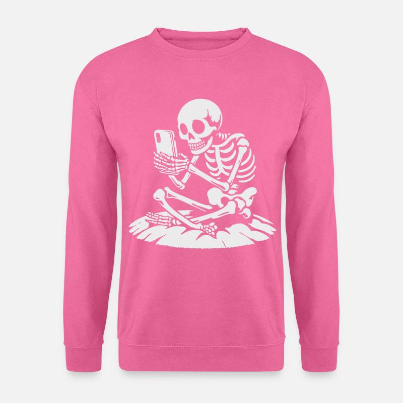 Skelett Selfie im Mondlicht - Unisex Pullover - Pink