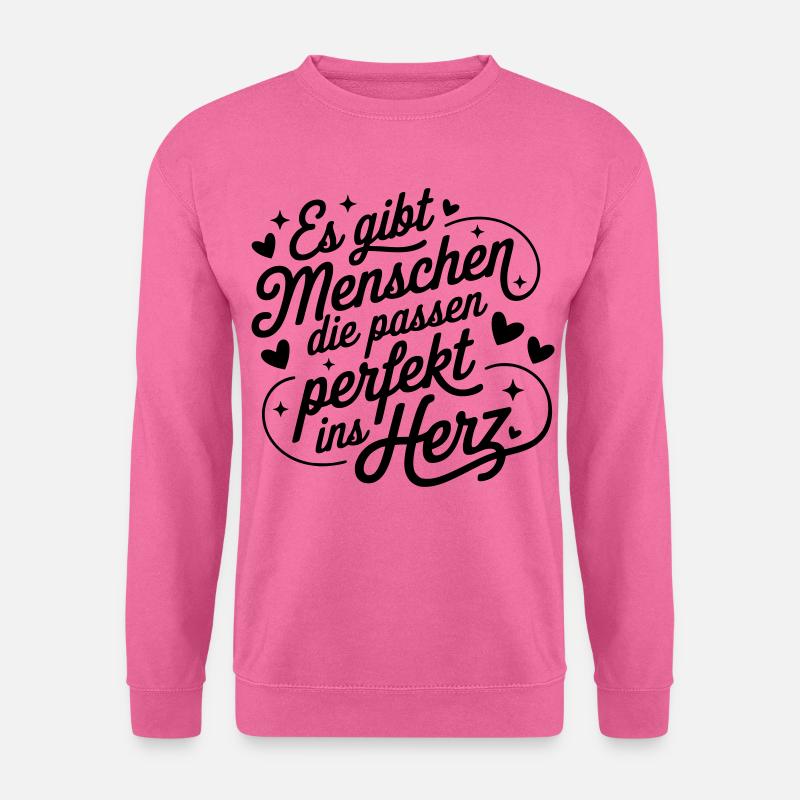Es gibt Menschen die passen perfekt ins Herz - Unisex Pullover - Pink