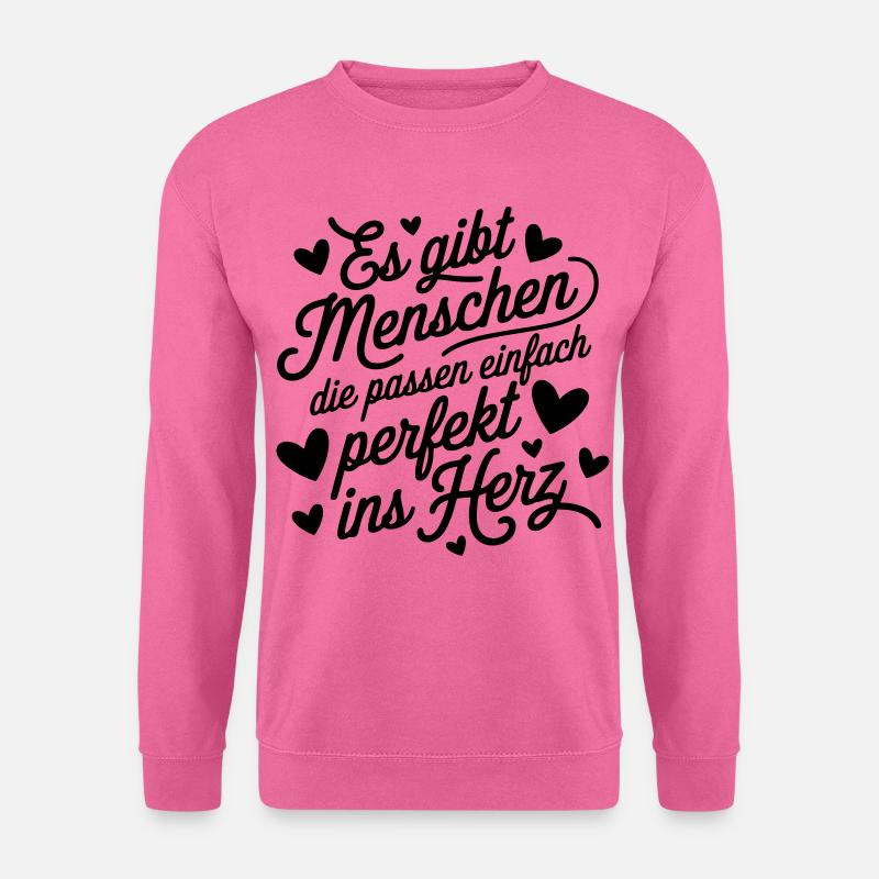 Es gibt Menschen die passen perfekt ins Herz - Unisex Pullover - Pink