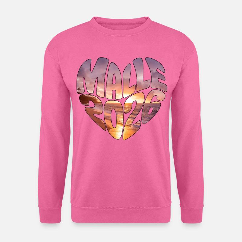 Mallorca Malle 2026 Herz (Version Sonnenuntergang) - Unisex Pullover - Pink
