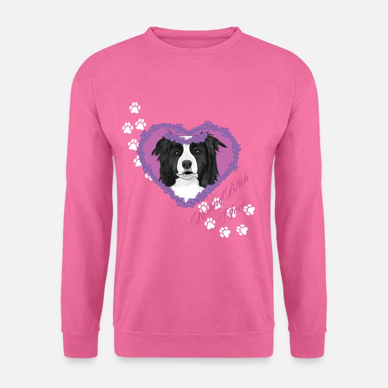 Ruhende B!tch Face Border Collie - Unisex Pullover - Pink