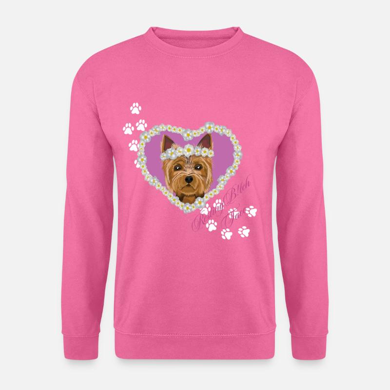 Ruhender Tch-Face Yorksire Terrier - Unisex Pullover - Pink