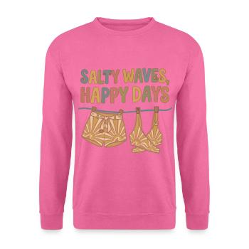 Salzige Wellen, glückliche Tage - Unisex Pullover - Pink - Vorne