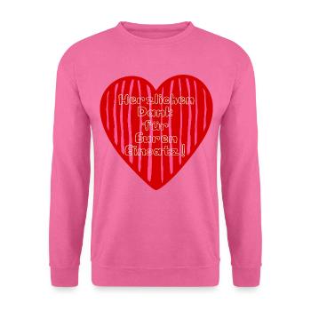 Dankeschöngeschenke Vielen Dank - Unisex Pullover - Pink - Vorne