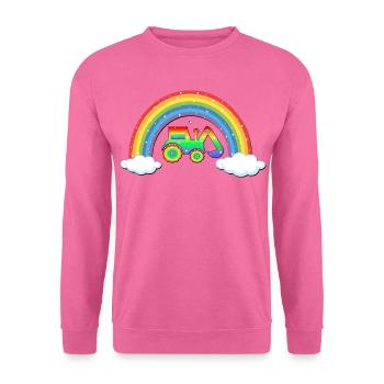 Regenbogen Kinder Bagger - Unisex Pullover - Pink - Vorne