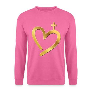 Verehrungskreuz Herz - Unisex Pullover - Pink - Vorne