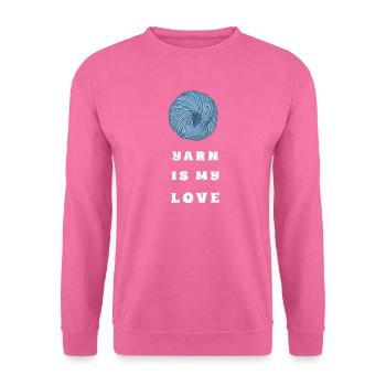 Yarn Is My Love – Blue Yarn – Crochet & Knitting - Unisex Pullover - Pink - Vorne