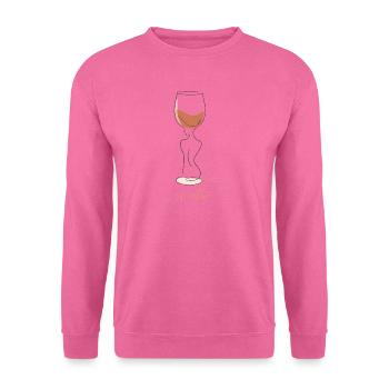 Sip Softly – Wein Line Art Design für Frauen - Unisex Pullover - Pink - Vorne