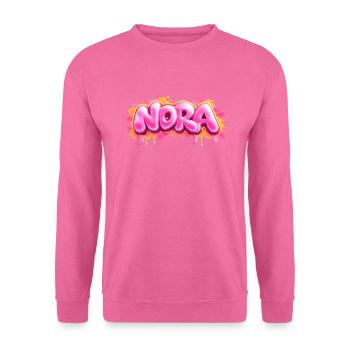NORA GRAFFITI NAME FOR PERFECT GIFT PRINTABLE on c - Unisex Sweatshirt - pink - Front