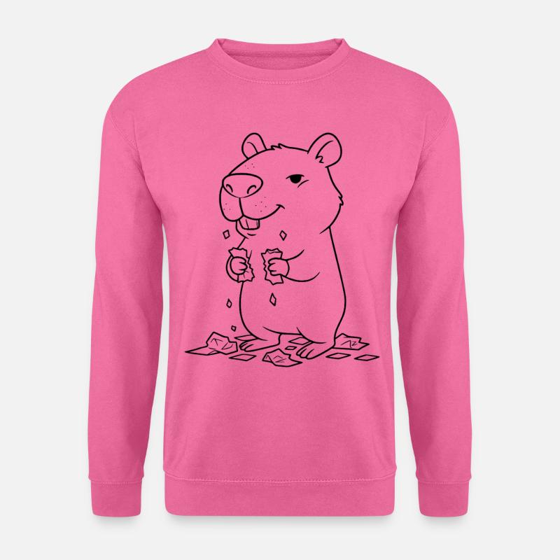 Capybara eats homework - Unisex Sweatshirt - pink