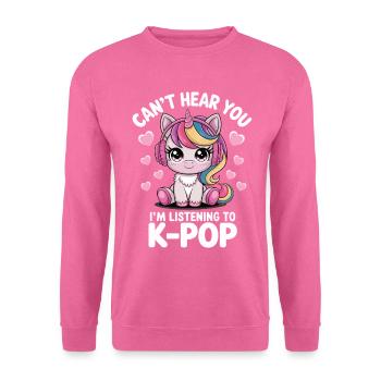 Kawaii Unicorn K-Pop Listener - Unisex Sweatshirt - pink - Front