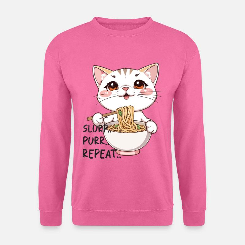 Süßes Katzenramen-Tee – Schlürf, Schnurr, Wiederholung - Unisex Pullover - Pink