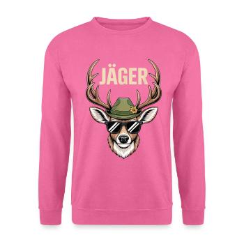 Cerf chasseur avec lunettes de soleil chapeau - Sweat-shirt Unisexe - rose - Devant