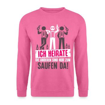Enterrement de vie de garçon T-shirt Costume de marié Enterrement de vie de garçon - Sweat-shirt Unisexe - rose - Devant