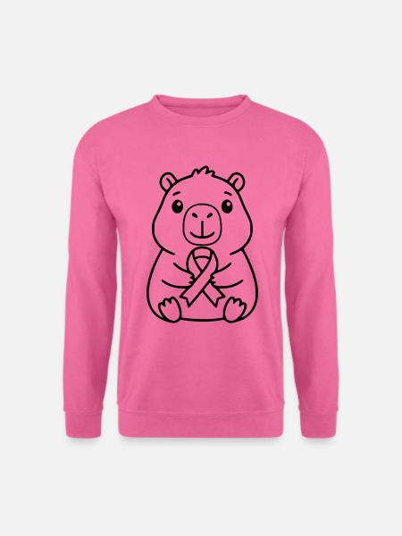 Niedliche Capybara-Brustkrebs-Bewusstsein - Unisex Pullover - Pink