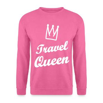 Travel Queen Krone Schrift - Unisex Pullover - Pink - Vorne