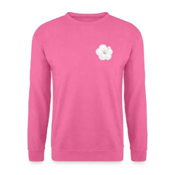 Weiße Hibiskusblüte - Unisex Pullover - Pink - Vorne