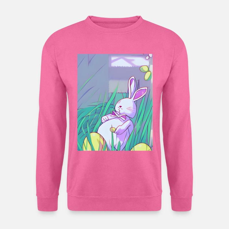 Pastel Easter Bunny in Spring Grass - Unisex Sweatshirt - pink
