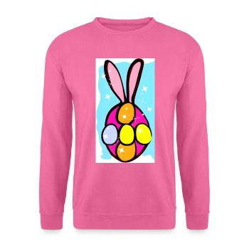 Bunte Osterhasen-Eier Illustration - Unisex Pullover - Pink - Vorne