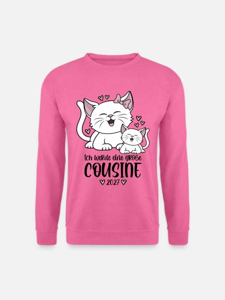Ich werde eine große Cousine 2027 Katzen - Unisex Pullover - Pink