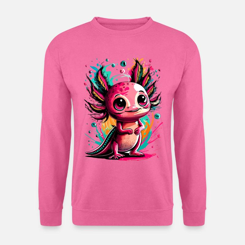 Axolotl Farbenfroh - Axolotl Amphibie - Lurch Bunt - Unisex Pullover - Pink