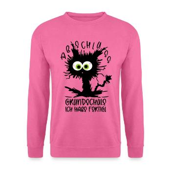 Grundschule Abschluss 2026 Katze Ich habe fertig  - Unisex Pullover - Pink - Vorne