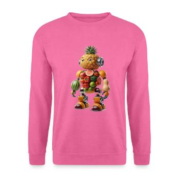 Niedlicher Ananas-Frucht-Roboter-Cyborg - Unisex Pullover - Pink - Vorne